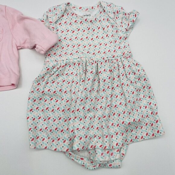Carters Baby Girl 2 Piece Dress Set with Cardigan Size 3 Months in Pink 1821 - Picture 3 of 6